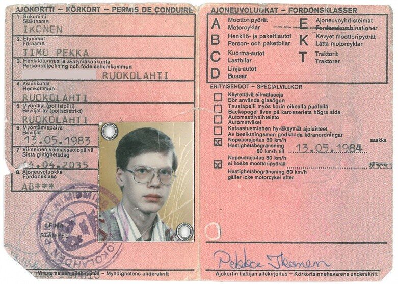 Vuoden 1972 ajokorttimalli