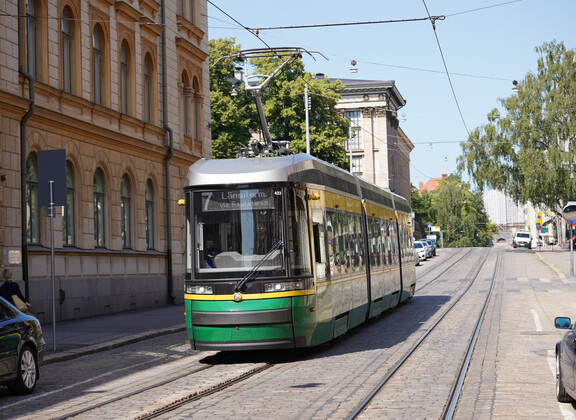 Ratikka Helsingin keskustassa