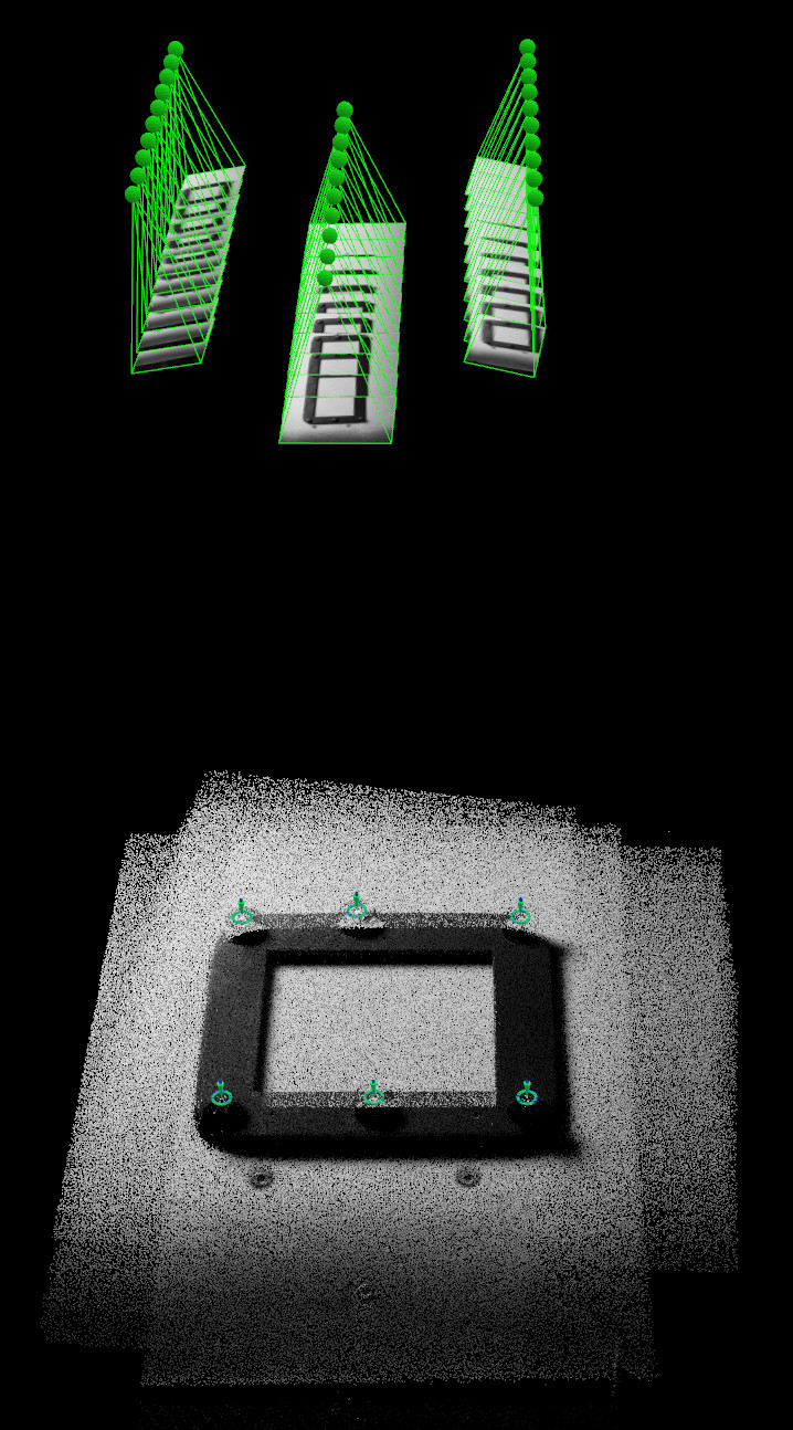 Photogrammetry camera position scheme above calibrated reference object